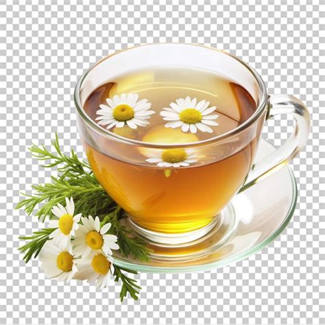 Chamomile tea on transparent background | Premium AI-generated PSD