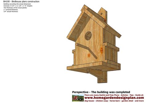 home garden plans: BH100 - Bird House Plans Construction - Bird House ...