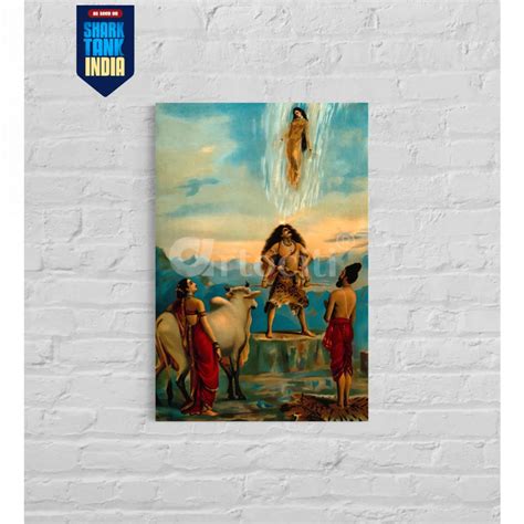 Buy Gangawataran Descent of Ganga by Raja Ravi Varma Famous Canvas ...