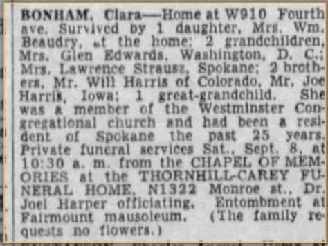 Obituary September 8, 1945 in The Spokesman-Review, Spokane, Washington ...