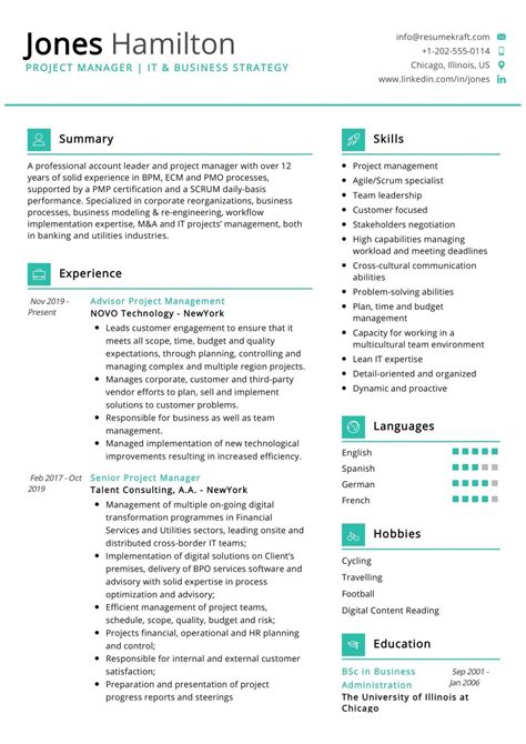 Business Resume Examples 的图像结果