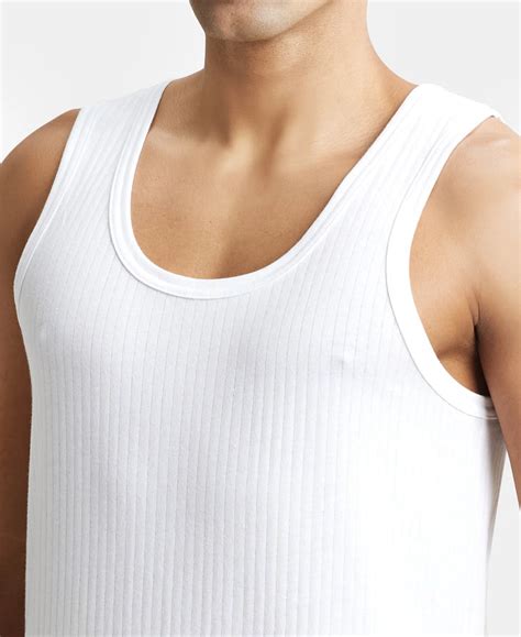 Buy Super Combed Cotton Round Neck Sleeveless Vest - White (Pack of 2 ...