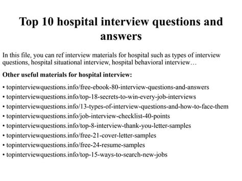 Hospital Interview Questions 的图像结果