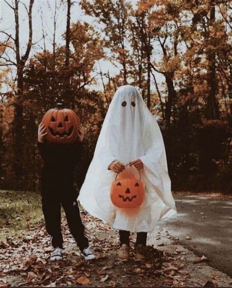 Download Boo Ghost And Jack O Lantern Costumes Aesthetic Autumn ...