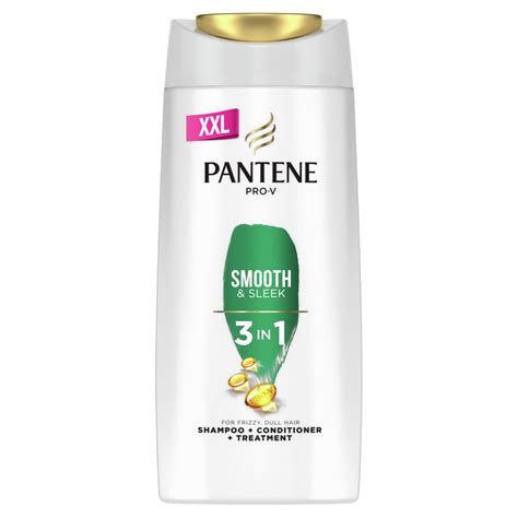 Pantene Pro-V Smooth & Sleek 3 In 1 Shampoo, For Dull & Frizzy Hair ...