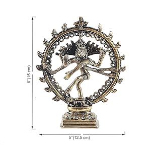 Buy Two Moustaches 6.5 Inches Brass Natraja Statue Showpiece Online at ...