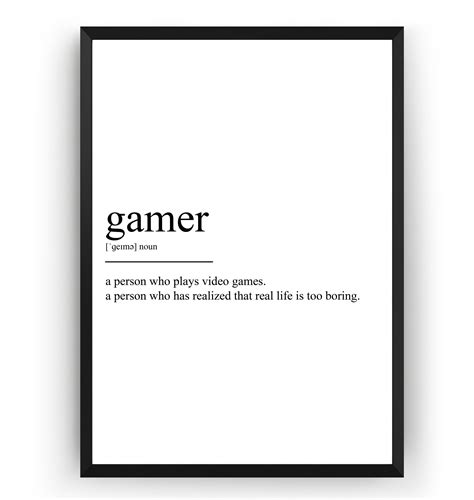 Gamer Definition Print | Etsy