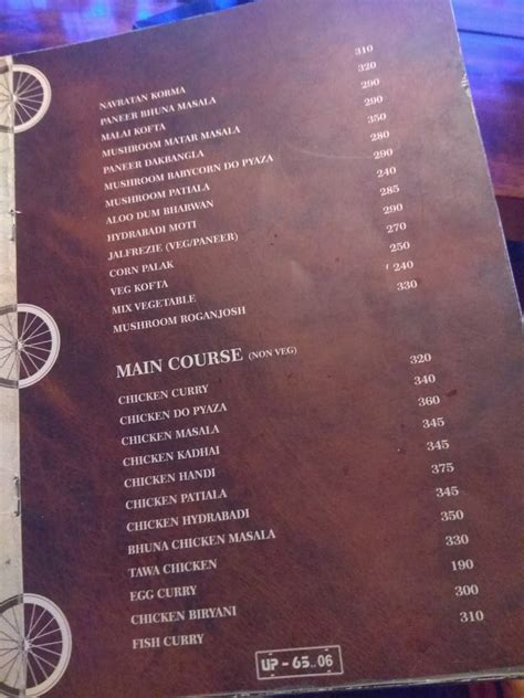 Menu at Restaurant UP-65, Varanasi