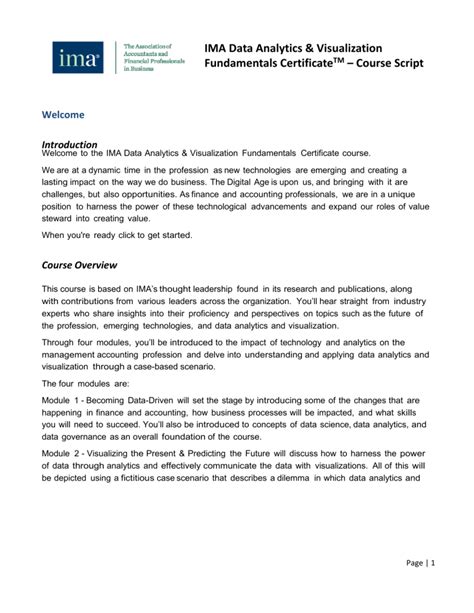 Image result for Course Overview Script Example