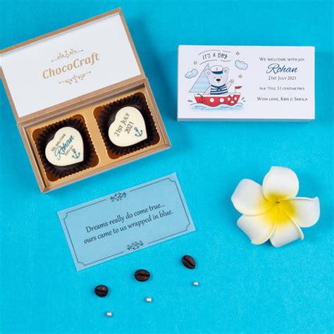 Birth Announcement Gifts - 2 Chocolate Box - All Printed Chocolates (S ...