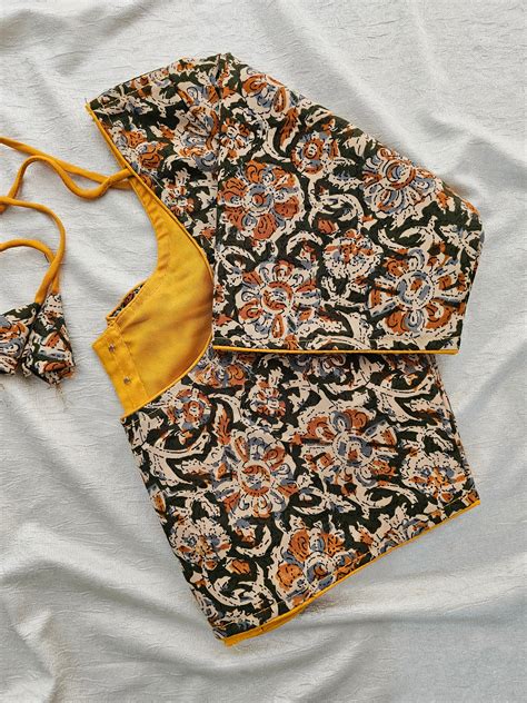 Pure Cotton Block Printed Blouse with Lining - Yellow – Looms Legacy