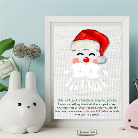 Santa Claus Handprint Craft, Father Christmas Beard, Baby Toddler Kids ...