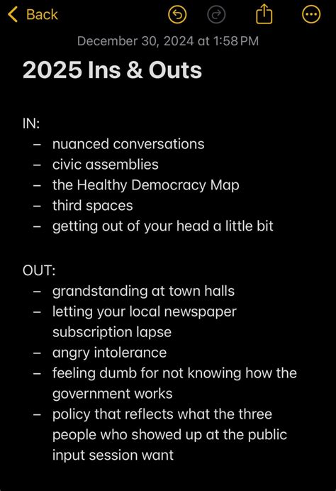 2025 Ins & Outs - Civic Genius