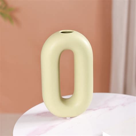 Donut Oval Vase Light Green Online - Premium Vase | Nestasia