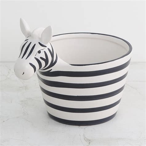 Buy Valencia Ceramic Zebra Planter from Home Centre at just INR 999.0