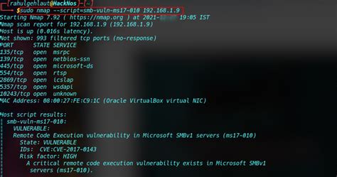 Vulnerability Scanning Nmap 的图像结果