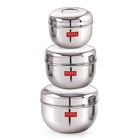 Buy HAZEL Stainless Steel Kitchen Storage Container Set Apple Shape ...