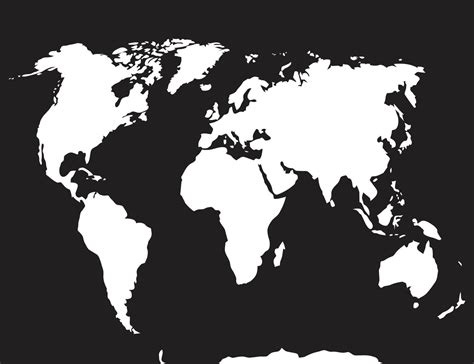 Map world black white 23116463 Vector Art at Vecteezy