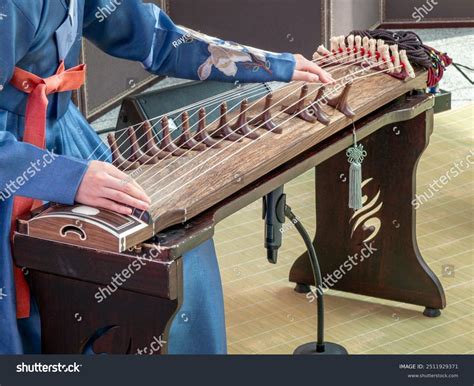 Korean Traditional Musical Instrument Gayageum Performance Stock Photo ...