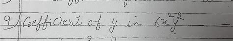 What is the coefficient of y in this term? - Brainly.in