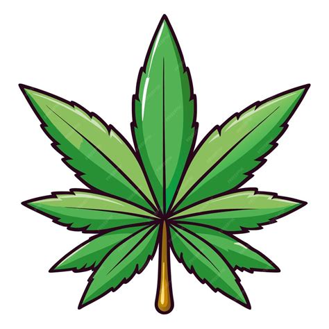 Marijuana Leaf Clipart in Cartoon Style Fun and Bold Vector ...