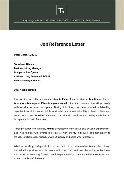 Image result for Reference Letter Samples