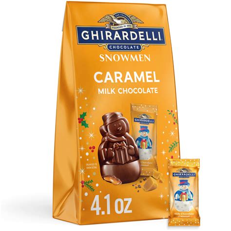 (10 pack) GHIRARDELLI Milk Chocolate Caramel Snowmen, 4.1 Oz Bag ...