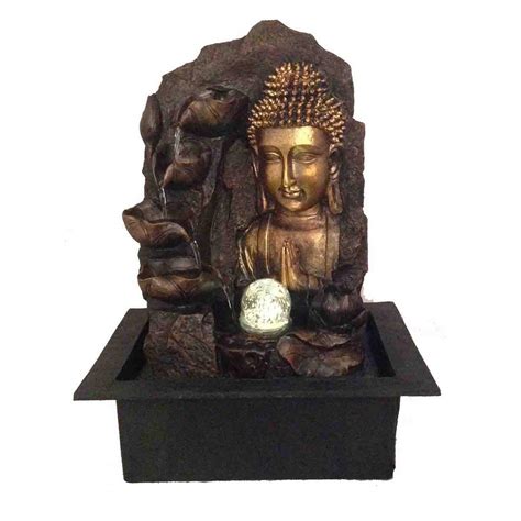 eCraftIndia Spiritual Face of Lord Buddha Polystone Water Fountain (23 ...