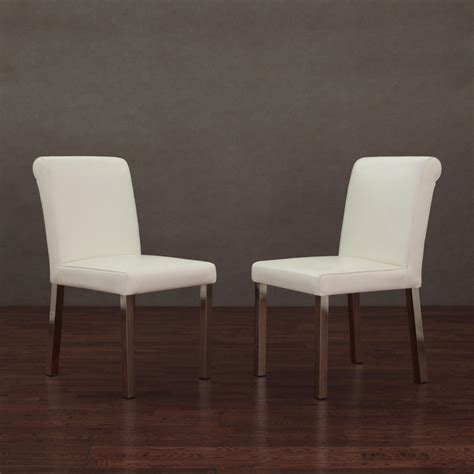 Modern White Leather Dining Chairs - Coaster Modern Dining Faux Leather ...