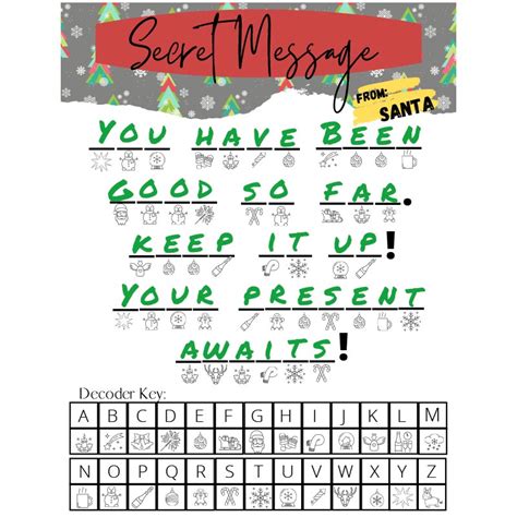 Image result for Santa Decoder Printable