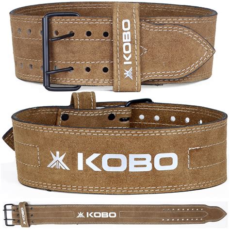 Buy Kobo 6mm Prong Gym Belt For Weight Lifting Fitness, Seude Leather ...