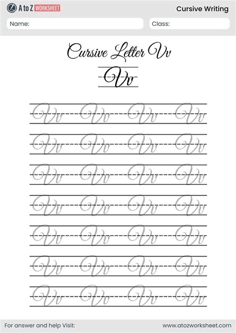 25+ Cursive Writing A to Z Worksheets - Free Printable PDF for Kids - A ...