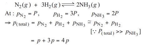 Consider the reaction, N 2(g)+3 H 2(g) leftharpoons 2 NH 3(g) The ...