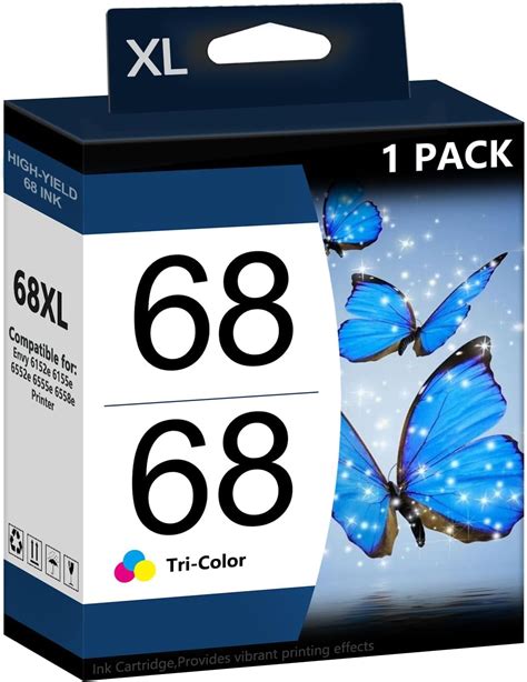 Amazon.com: 68 Ink Cartridges Envy 6155e 6555e 6152e Compatible with 68 ...