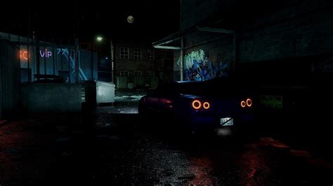 Nissan Skyline R34 GT-R at Night Live Wallpaper