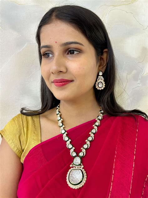 Buy Royal Look Long Polki Jewellery Necklace Set | Wedding Jewellery ...