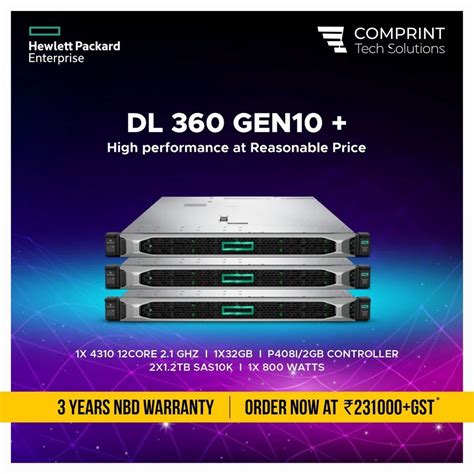 HP Server - HPE ProLiant DL380 Gen10 4114 1P 32GB-R P408i A 8SFF 800W ...