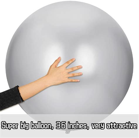 Silver Bladder Balloons Extra Large Latex Balloons - 36 inches - 1PC ...