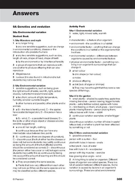 Genetics and Evolution: Textbook Answers for 9A - Studocu