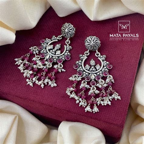 Buy Chandbali Earrings Online | Silver, Oxidised & Gold Plated – Matapayals