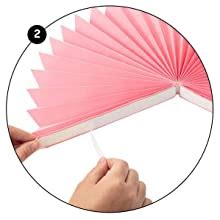 Party Propz Pink Paper Fan Decoration Set - 6pcs Decorative Hand Fans ...