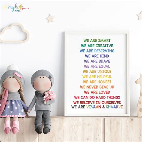 Siblings framed wall art | Siblings framed name wall art – My Kids Wall