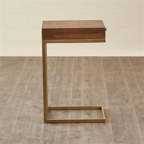 Buy Amber Mango Wood End Table - Brown and Gold from Home Centre at ...