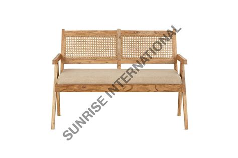 Buy sheesham wood bench with rattan cane in Chandigarh design online ...