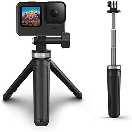 TELESIN Mini Desktop Extendable Selfie Stick Tripod for Gopro DJI Osmo ...