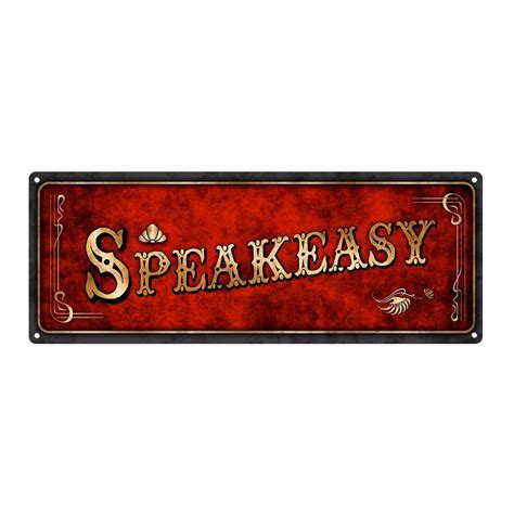 Buy Homebody Accents Red Speakeasy Metal Sign, 6”x16, Art Deco, Vintage ...