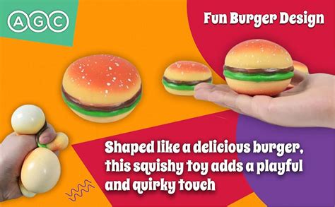 Buy AGC Stress Anxiety Relief Toy Burger Shaped Stress Relief Toy Slow ...