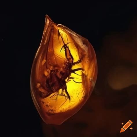 Insects trapped in amber from the ice age on Craiyon