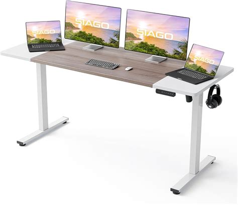 SIAGO Electric Standing Desk Adjustable - 63 x 24 Inch Sit India | Ubuy