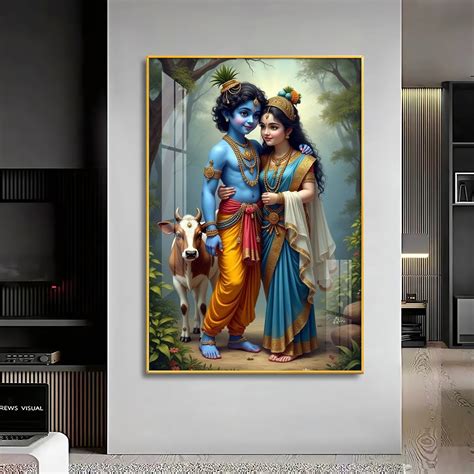Krishna and Radha Togetherness Premium Acrylic Wall Art - The Next Decor